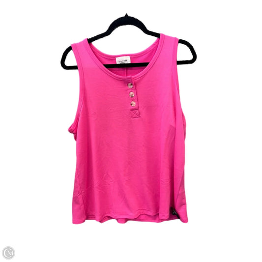 Top Sleeveless By Andree By Unit In Pink, Size: L