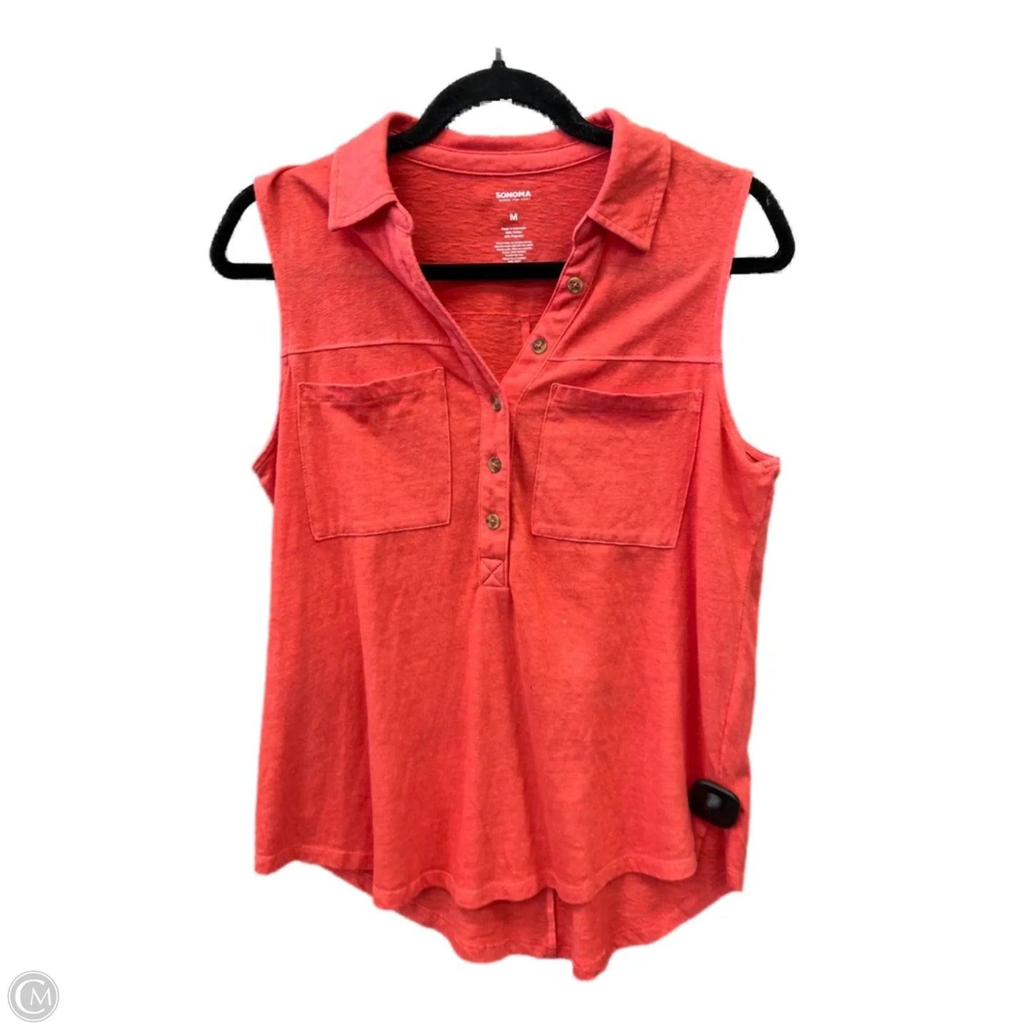 Top Sleeveless By Sonoma In Orange, Size: M