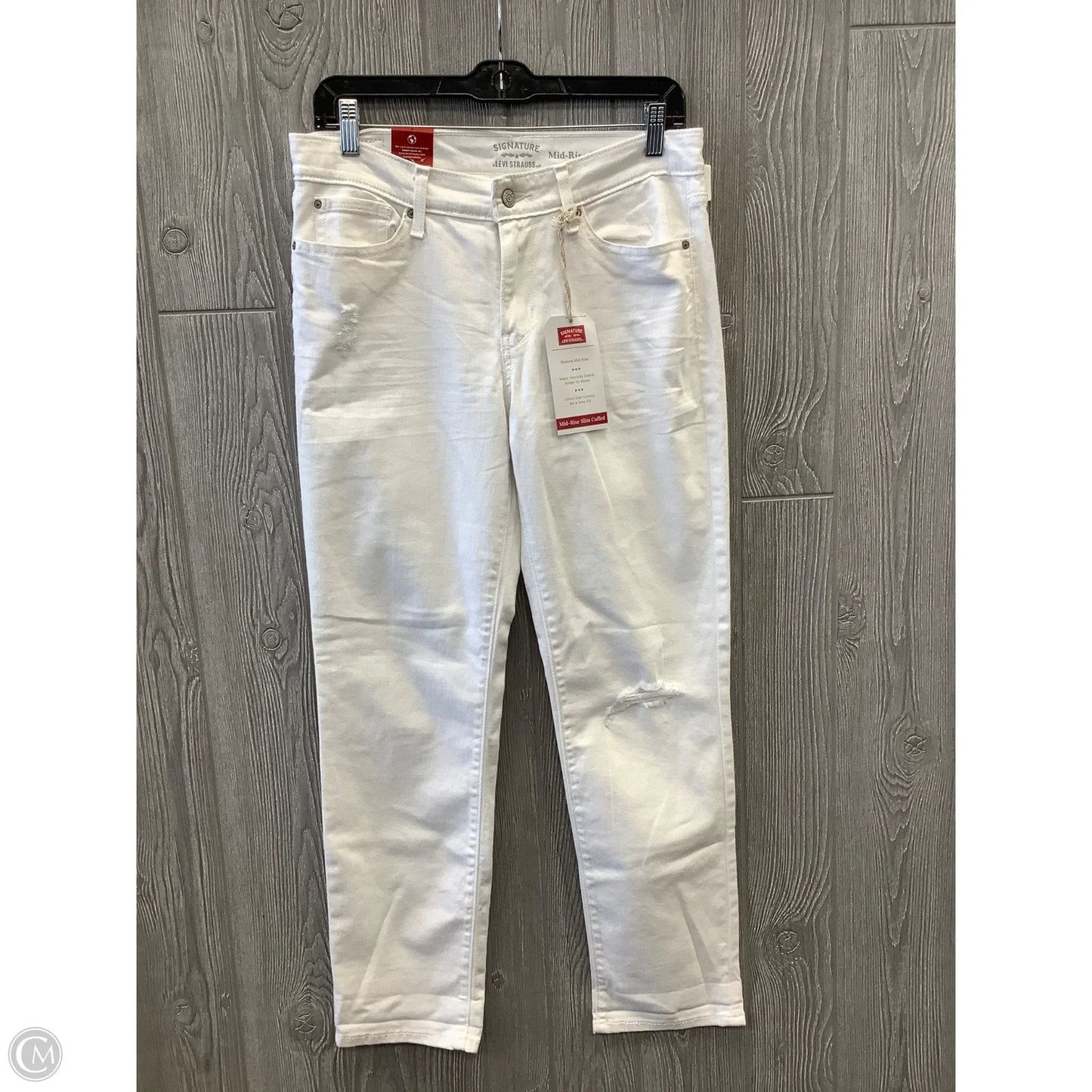 Jeans Skinny By Levis Signature In White Denim, Size: 8