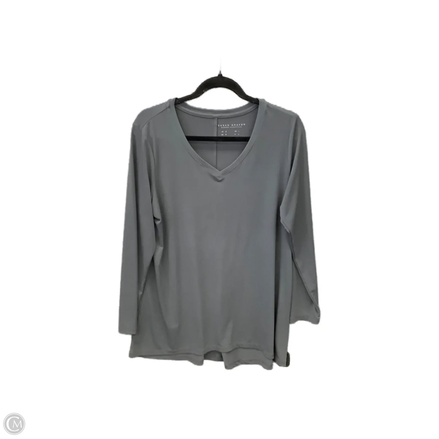 Top Long Sleeve Basic By Susan Graver In Grey, Size: M