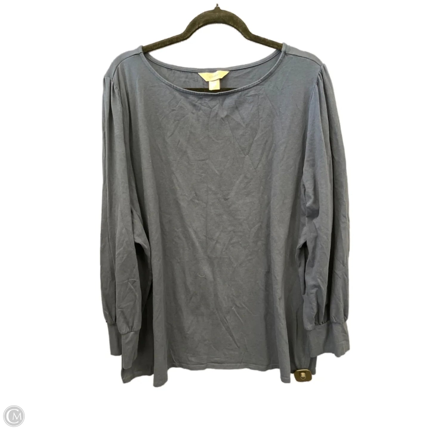 Top Long Sleeve Basic By Cj Banks In Navy, Size: 3x