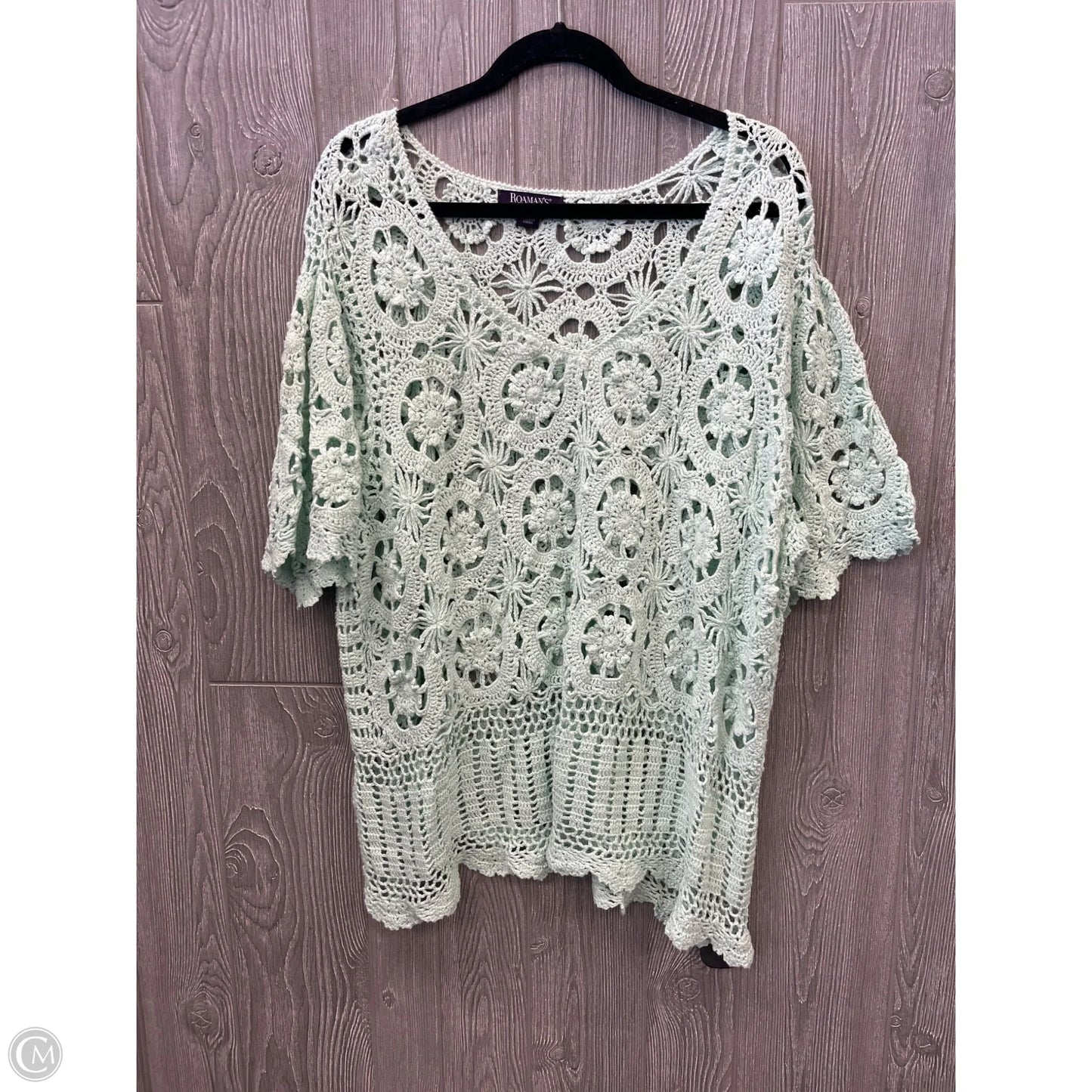 Sweater Short Sleeve By Roamans In Green, Size: 3x