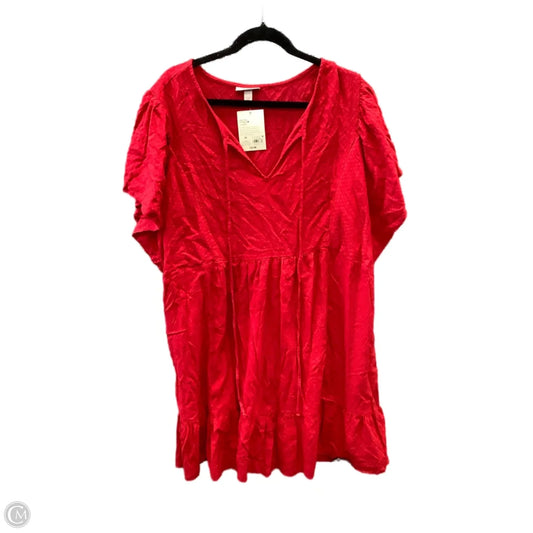 Dress Casual Midi By Knox Rose In Red, Size: 2x