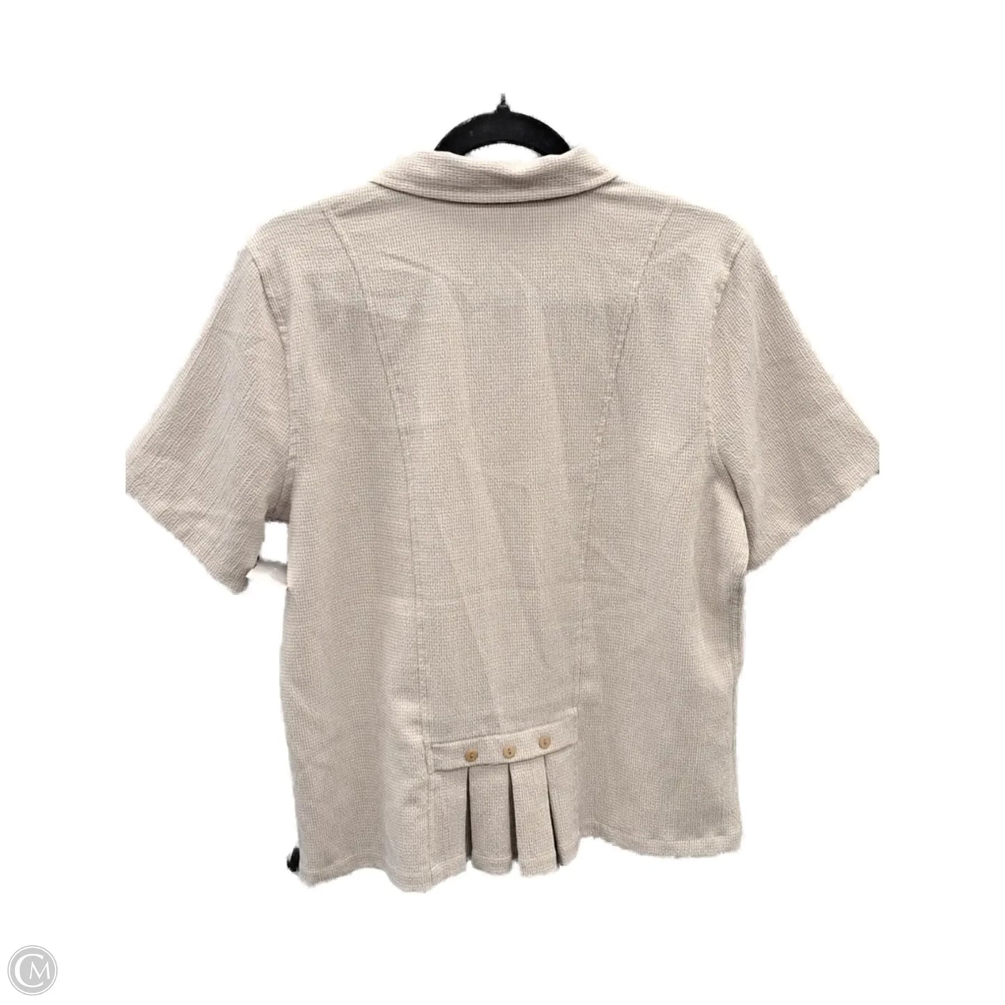 Top Short Sleeve By Christopher And Banks In Beige, Size: L