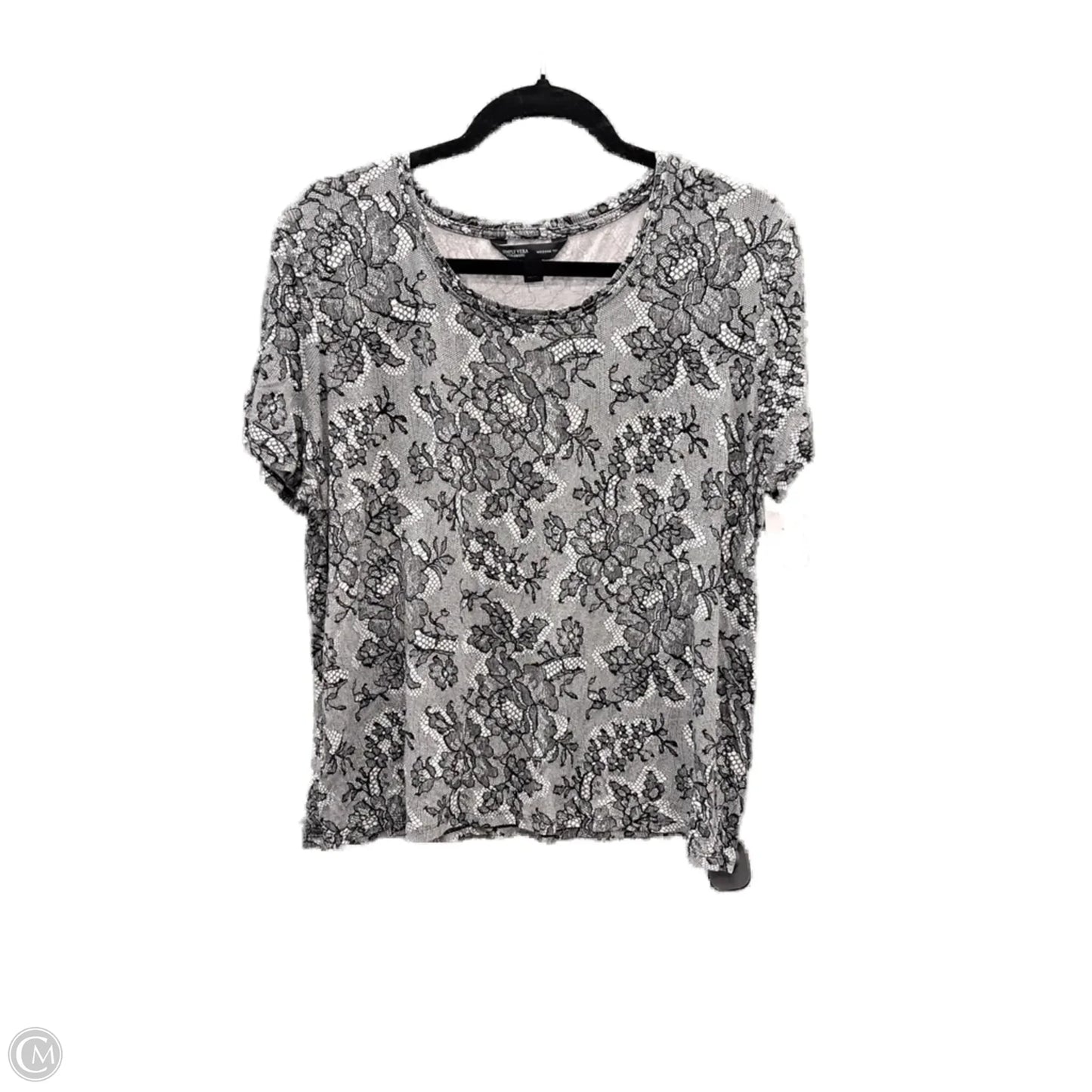 Top Short Sleeve By Simply Vera In Grey, Size: Xxl
