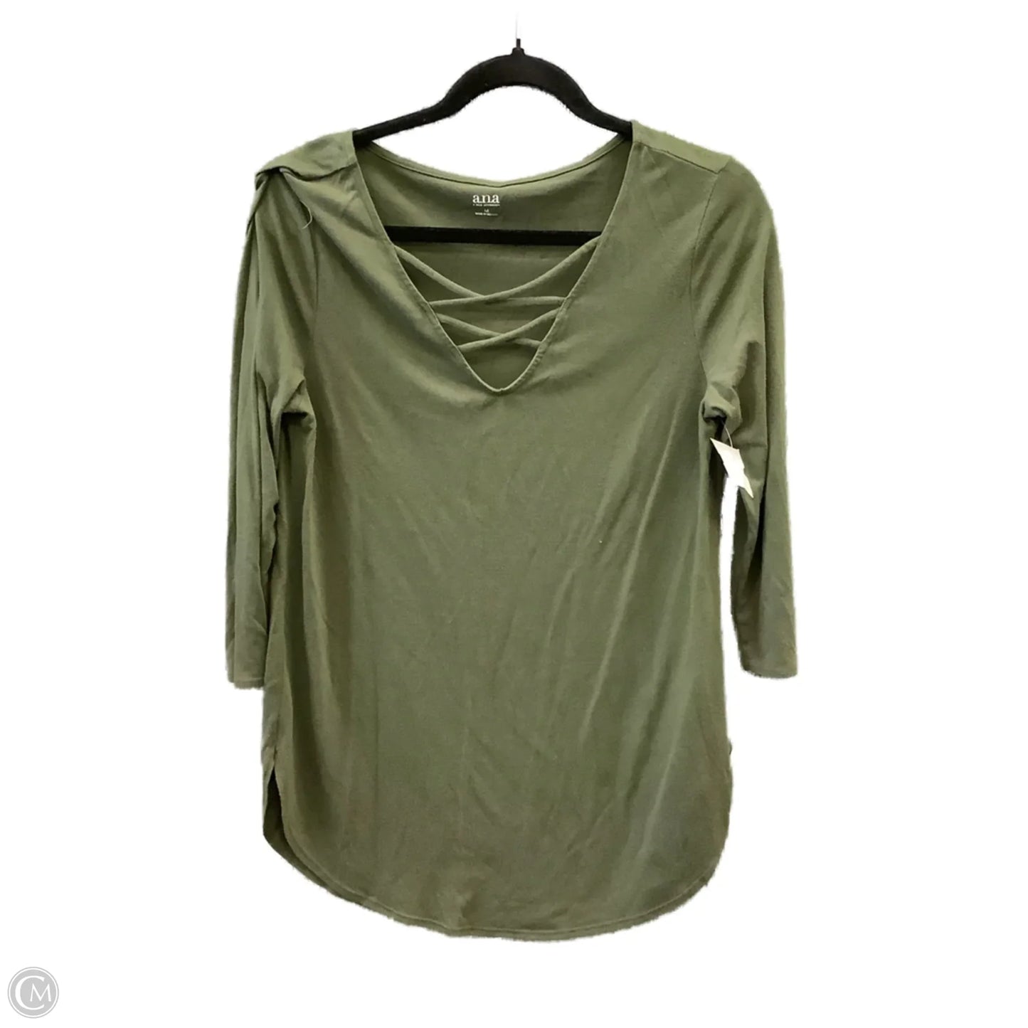 Top Long Sleeve By Ana In Green, Size: M