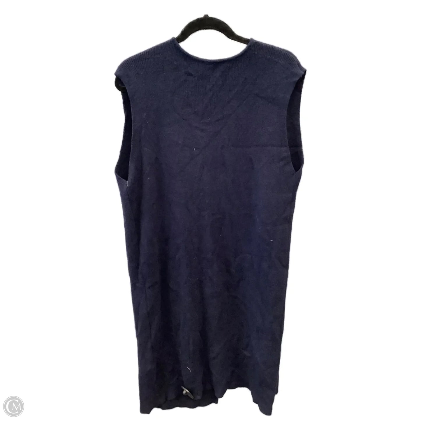 Vest Sweater By Clothes Mentor In Navy, Size: L