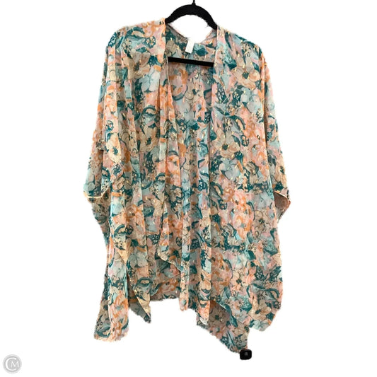 Kimono By Cato In Green & Orange, Size: Osfm