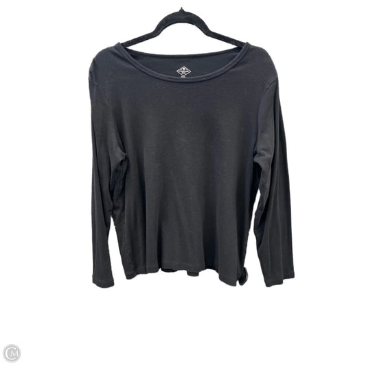 Top Long Sleeve Basic By St Johns Bay In Black, Size: Xlp