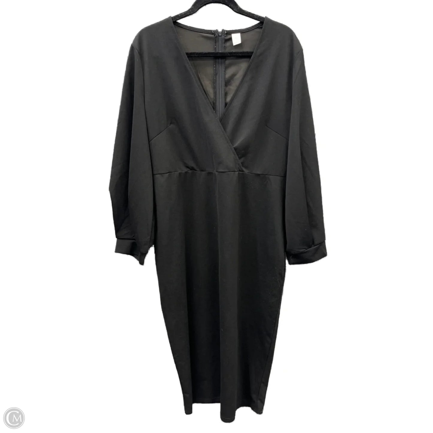 Dress Casual Midi By Clothes Mentor In Black, Size: 2x