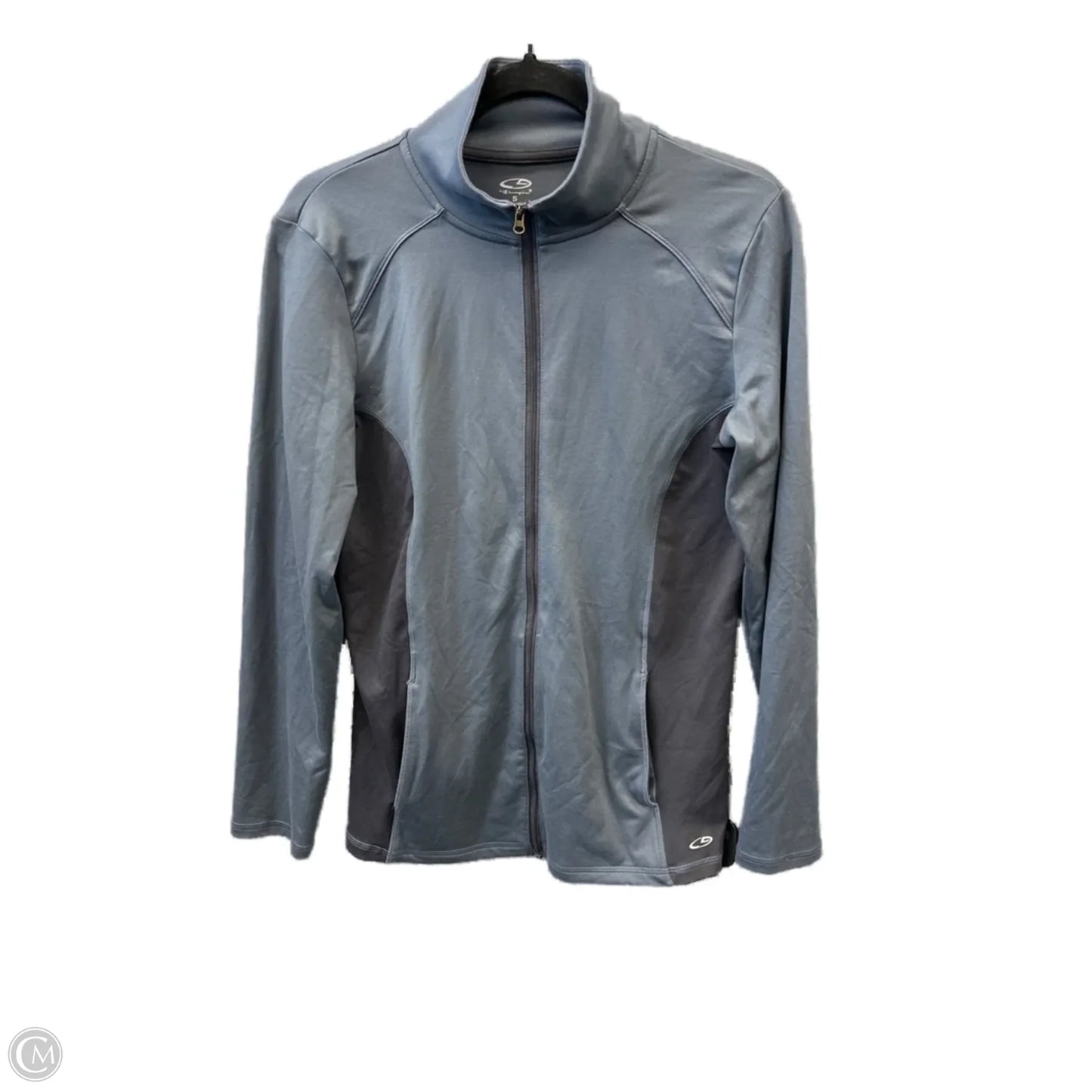 Athletic Top Long Sleeve Collar By Champion In Grey, Size: S