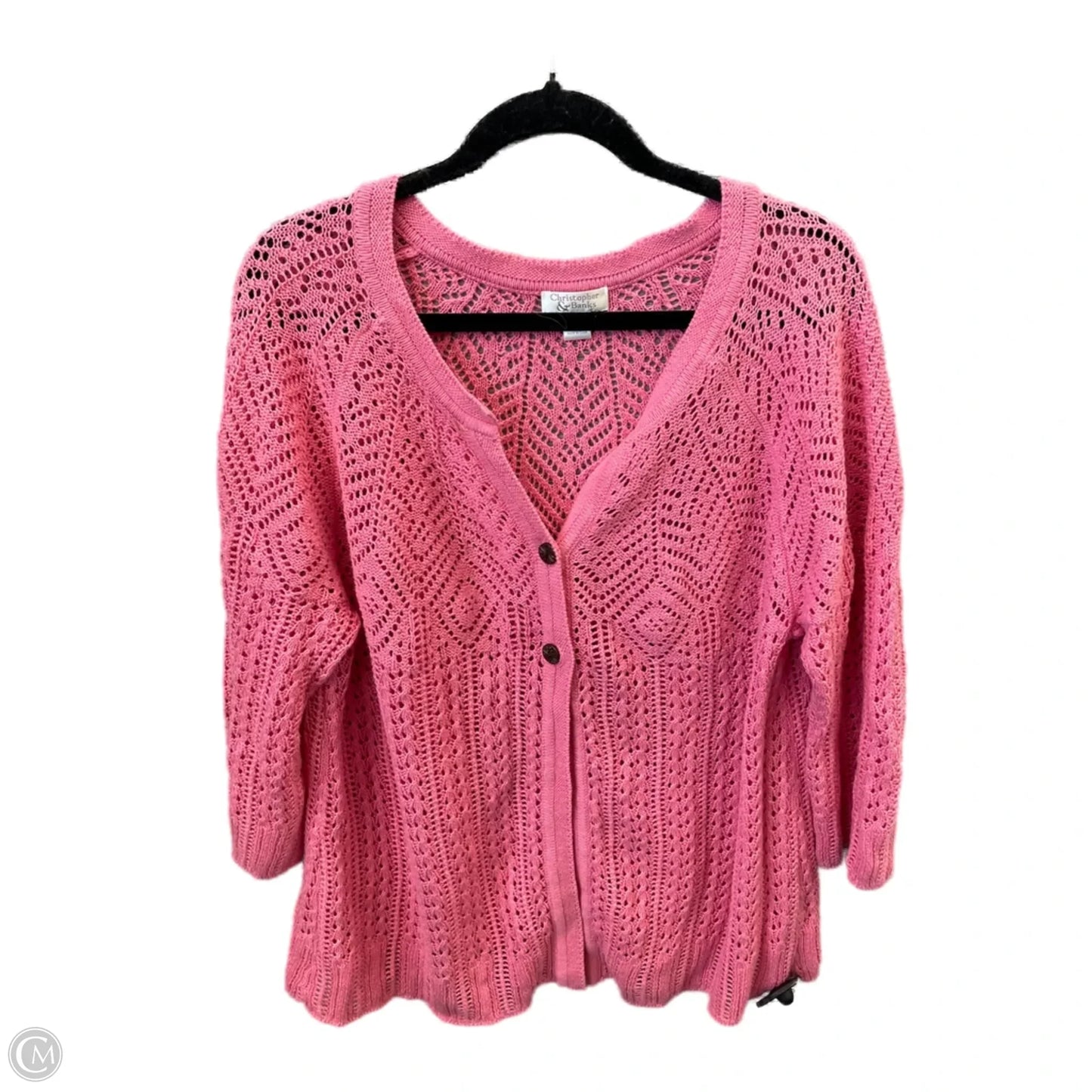 Sweater Cardigan By Christopher And Banks In Pink, Size: Xl