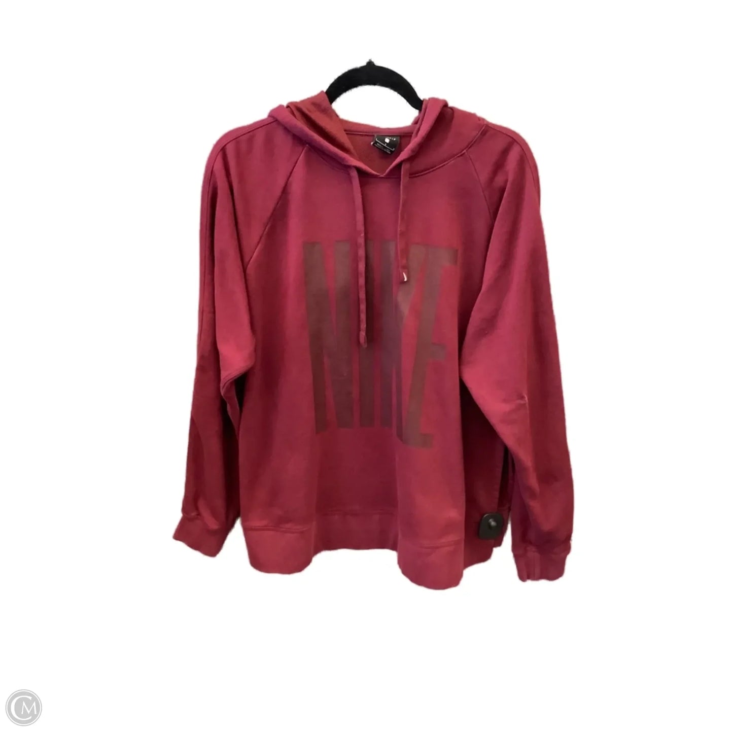 Athletic Sweatshirt Hoodie By Nike Apparel In Maroon, Size: L