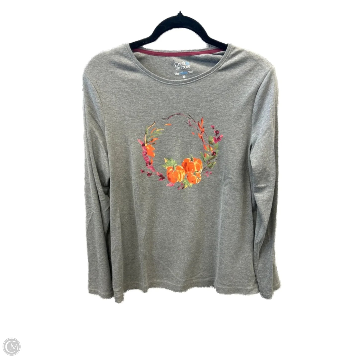 Top Long Sleeve By Croft And Barrow In Grey, Size: Xl