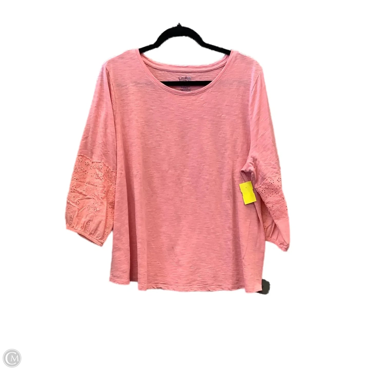 Top Long Sleeve By Croft And Barrow In Pink, Size: Xxl