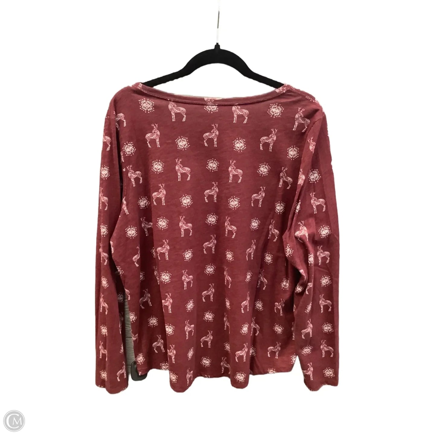 Top Long Sleeve By Sonoma In Red, Size: Xxl