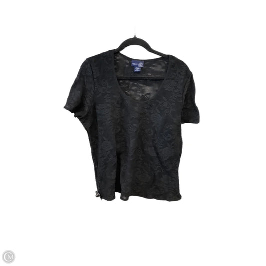 Top Short Sleeve By Venezia In Black, Size: 3x