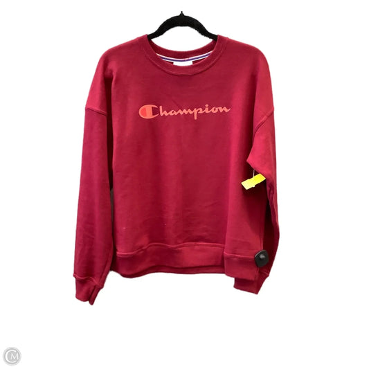 Athletic Sweatshirt Crewneck By Champion In Red, Size: M