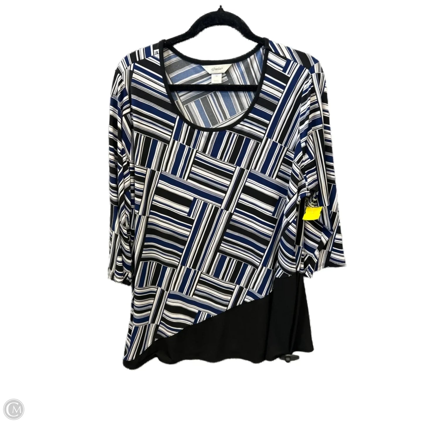 Top Long Sleeve By Cj Banks In Black & Blue, Size: 1x