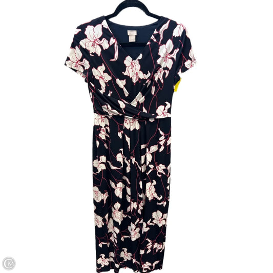 Dress Casual Midi By Chicos In Floral Print, Size: Xs