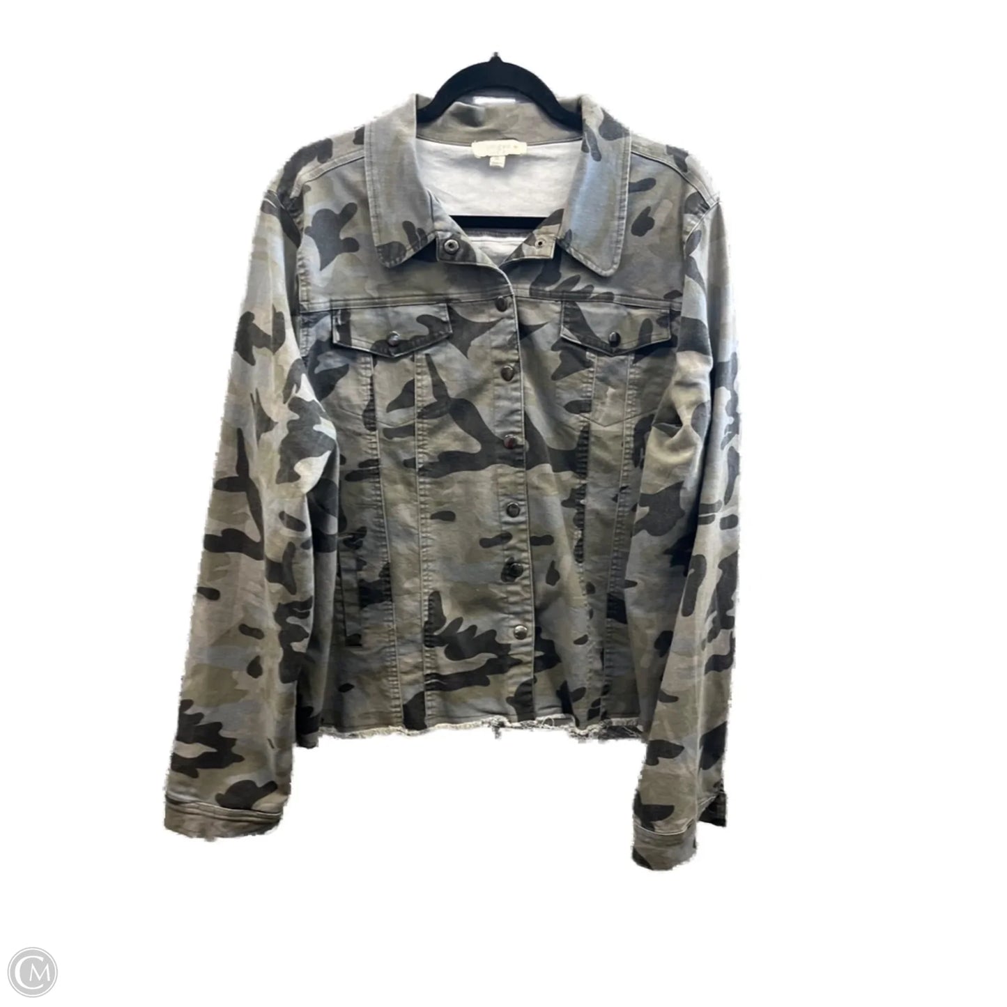 Top Long Sleeve By Umgee In Camouflage Print, Size: 1x