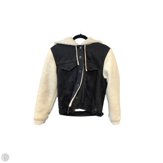 Jacket Faux Fur & Sherpa By Love Tree In Black Denim, Size: L