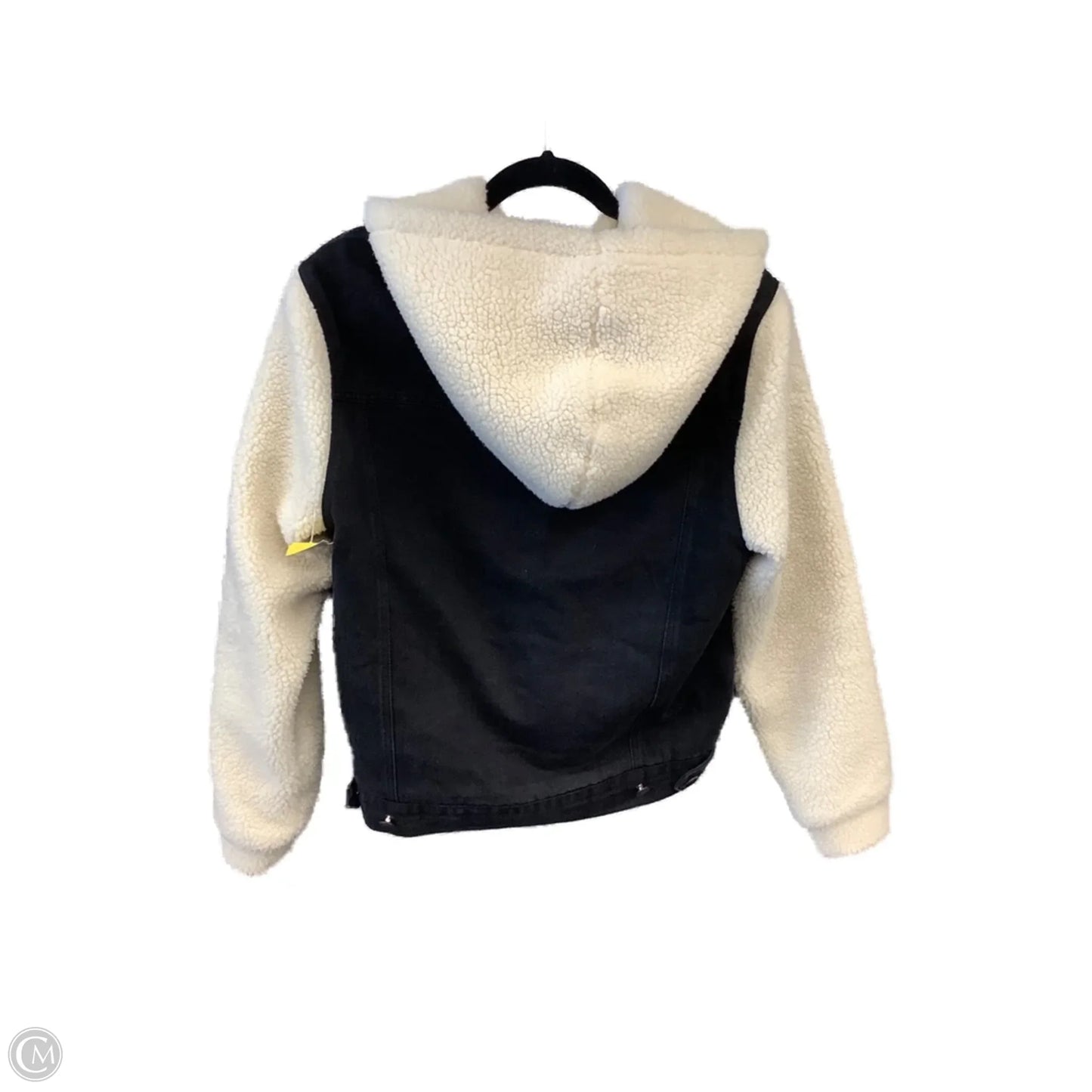 Jacket Faux Fur & Sherpa By Love Tree In Black Denim, Size: L