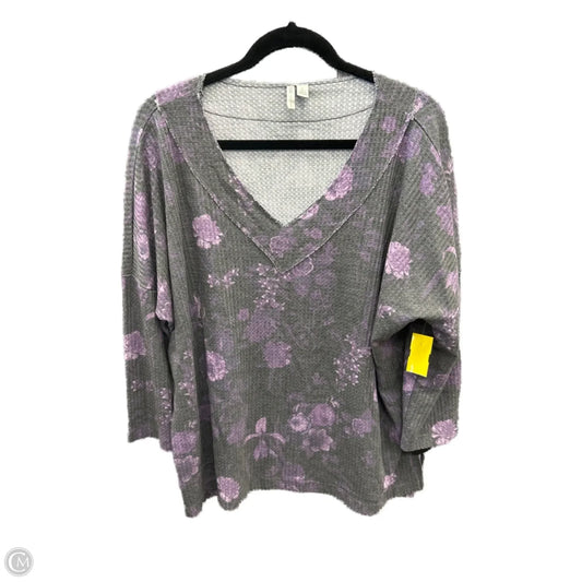 Top Long Sleeve By Cato In Grey & Purple, Size: L