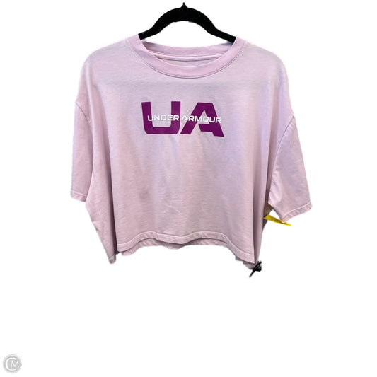 Athletic Top Short Sleeve By Under Armour In Purple, Size: L