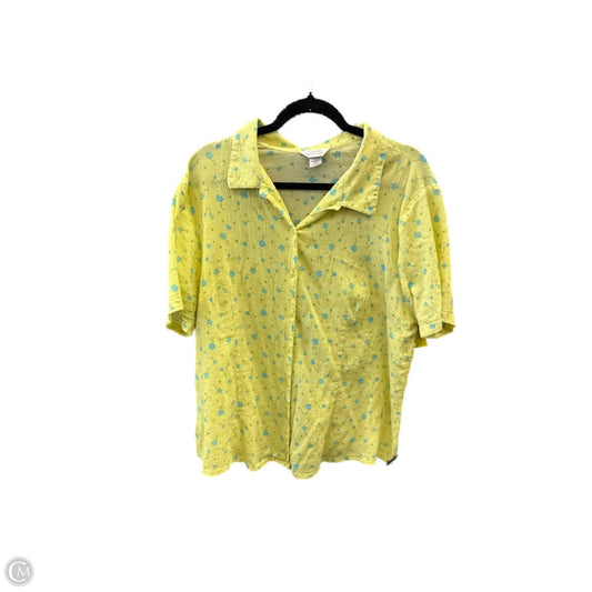 Top Short Sleeve By Cj Banks In Yellow, Size: 3x