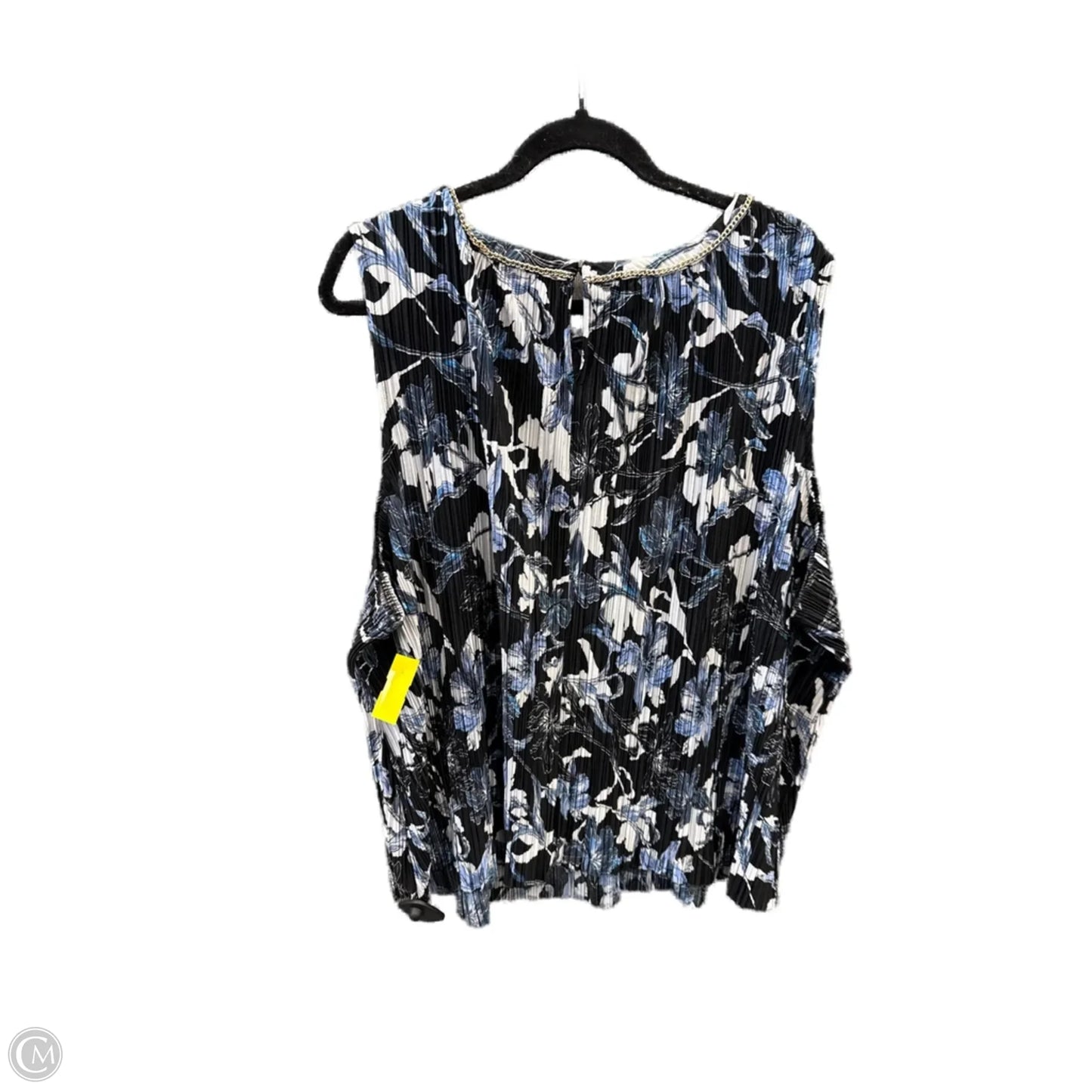 Top Sleeveless By Roz And Ali In Black & Blue, Size: 3x