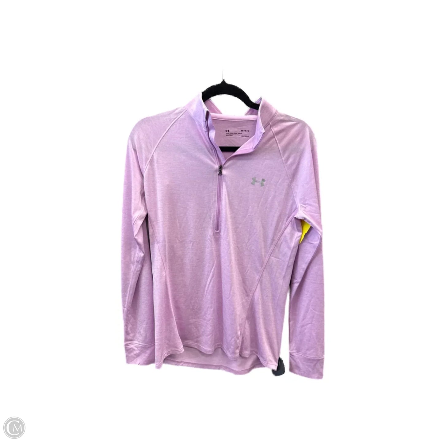 Athletic Top Long Sleeve Collar By Under Armour In Purple, Size: M