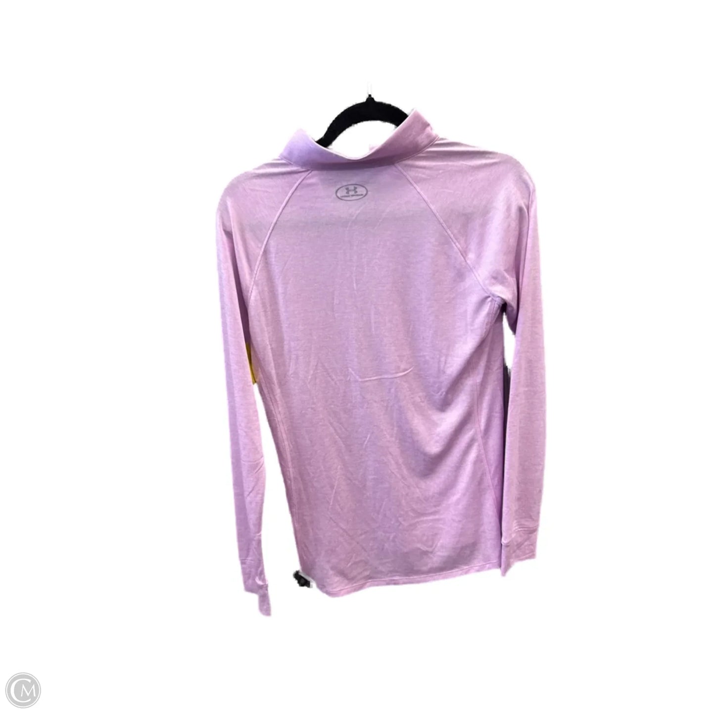 Athletic Top Long Sleeve Collar By Under Armour In Purple, Size: M