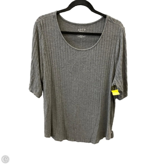 Top Short Sleeve By Apt 9 In Grey, Size: Xxl