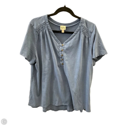 Top Short Sleeve By Como Vintage In Blue, Size: 2x