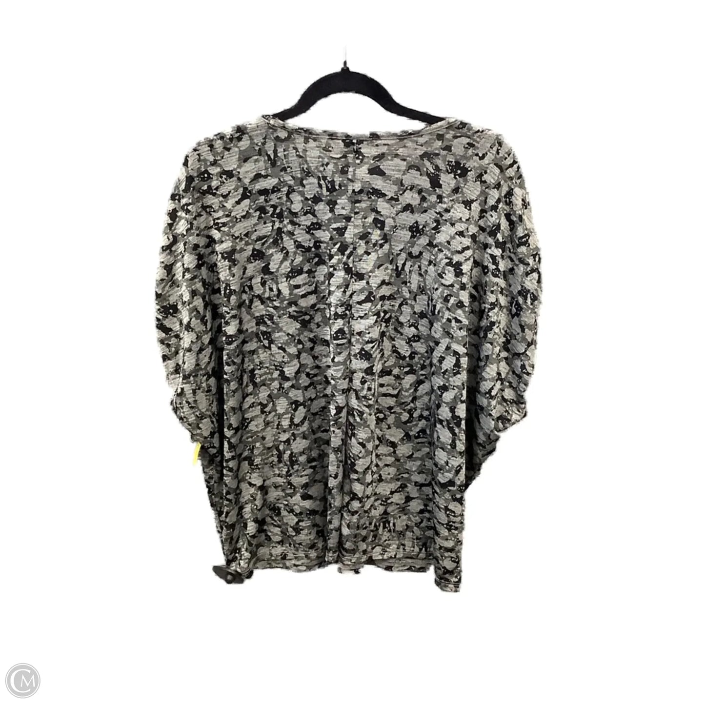 Top Short Sleeve By Simply Vera In Black & Grey, Size: Xxl