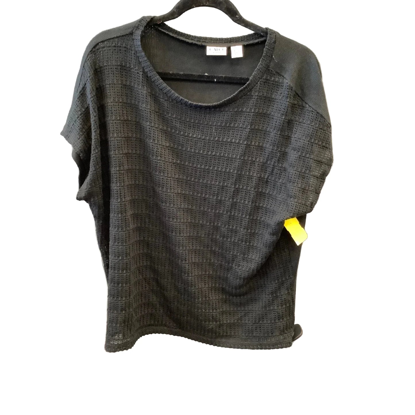 Top Short Sleeve By Cato In Black, Size: 1x