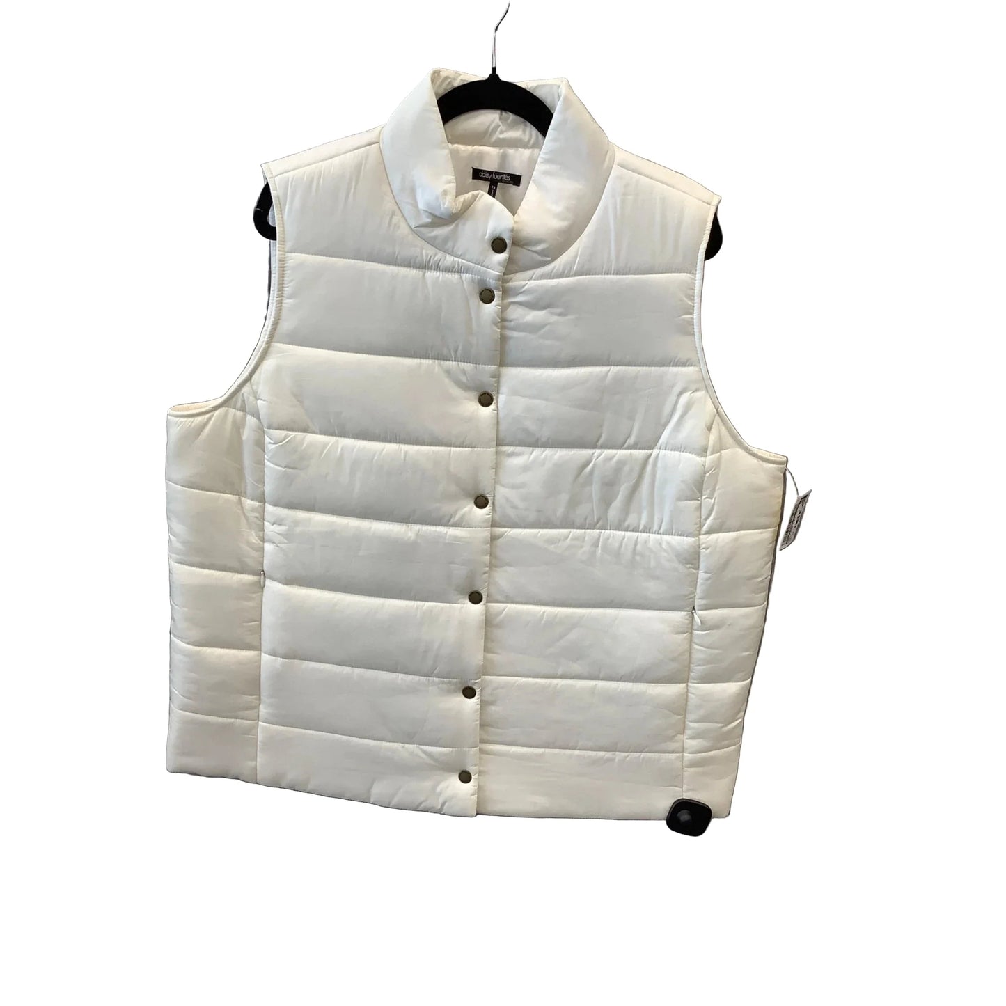 Vest Puffer & Quilted By Daisy Fuentes In Cream, Size: 1x