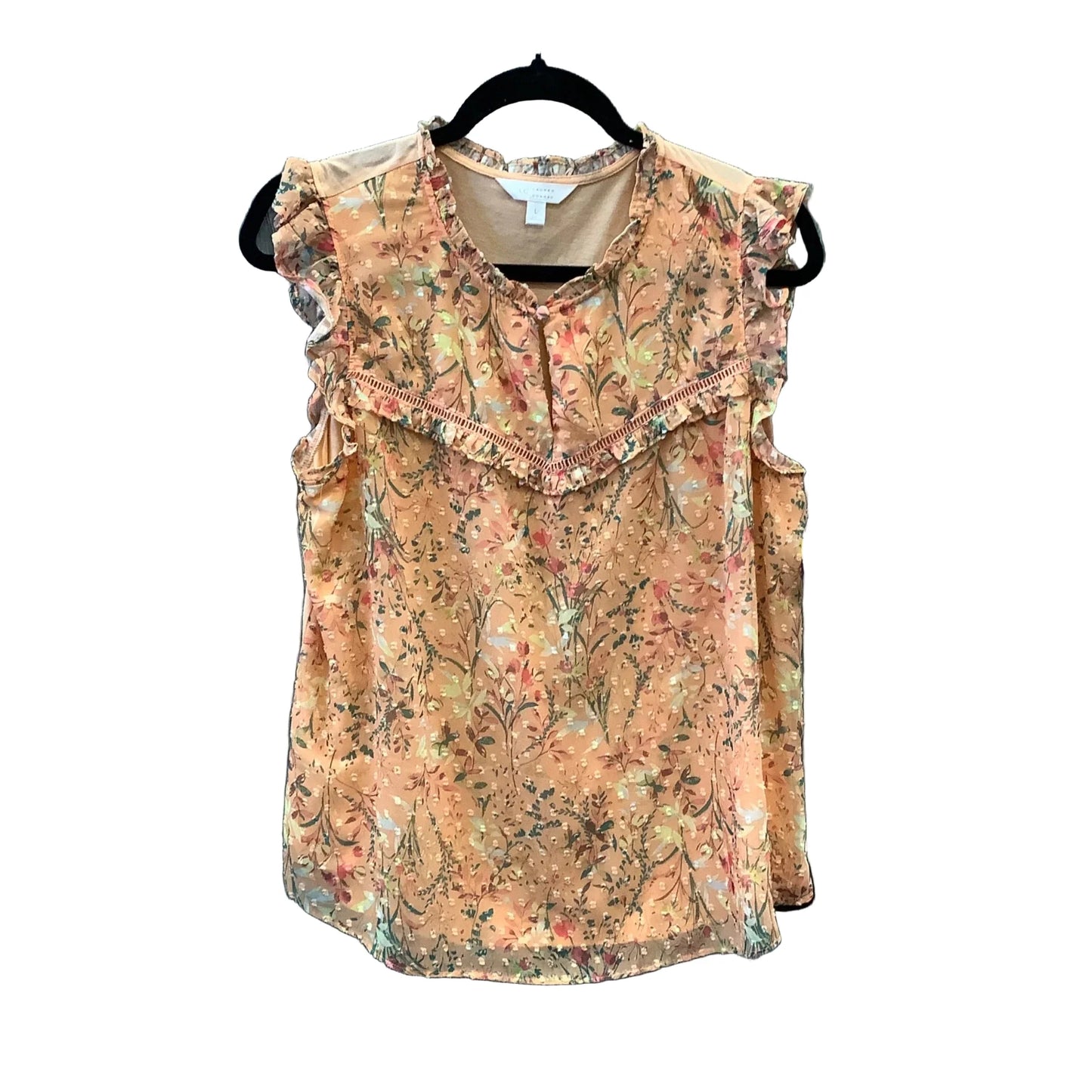 Top Short Sleeve By Lc Lauren Conrad In Orange, Size: L