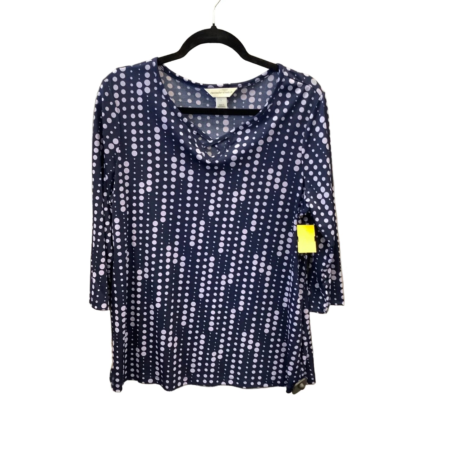 Top Long Sleeve By Christopher And Banks In Blue, Size: L