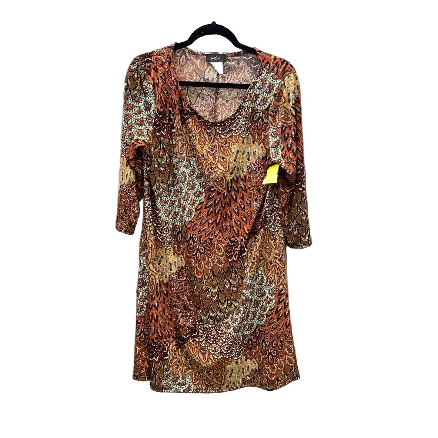 Dress Casual Midi By Msk In Multi-colored, Size: L