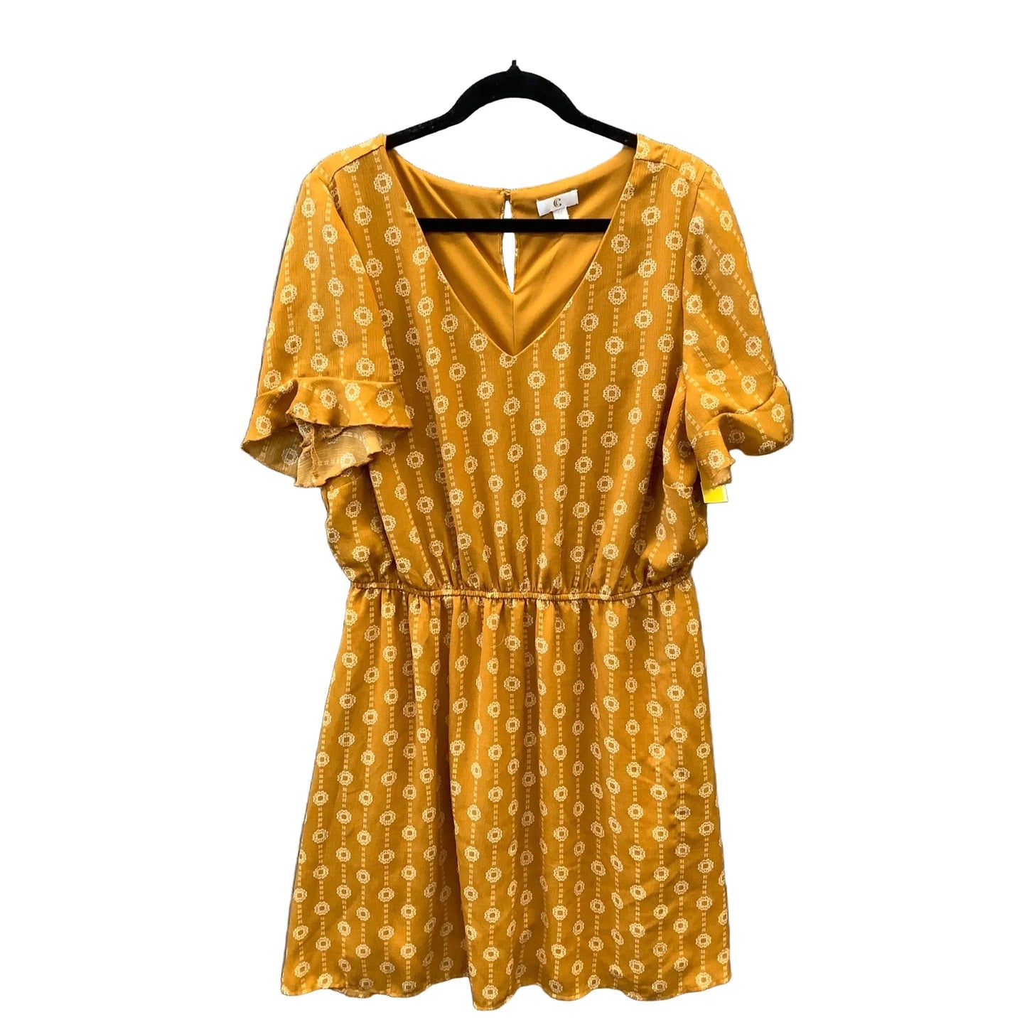 Dress Casual Midi By Cato In Yellow, Size: 1x