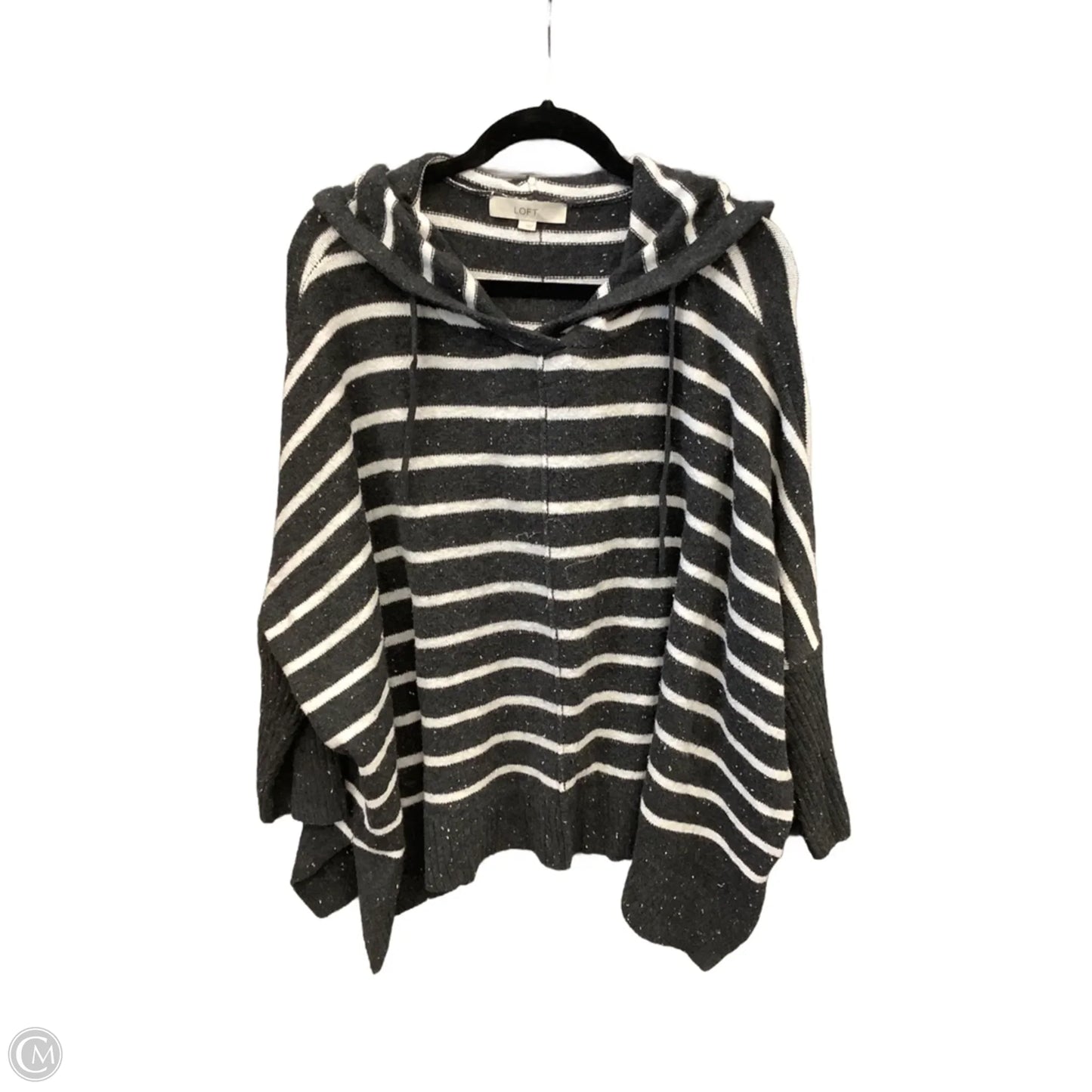Sweater By Loft In Grey & White, Size: L