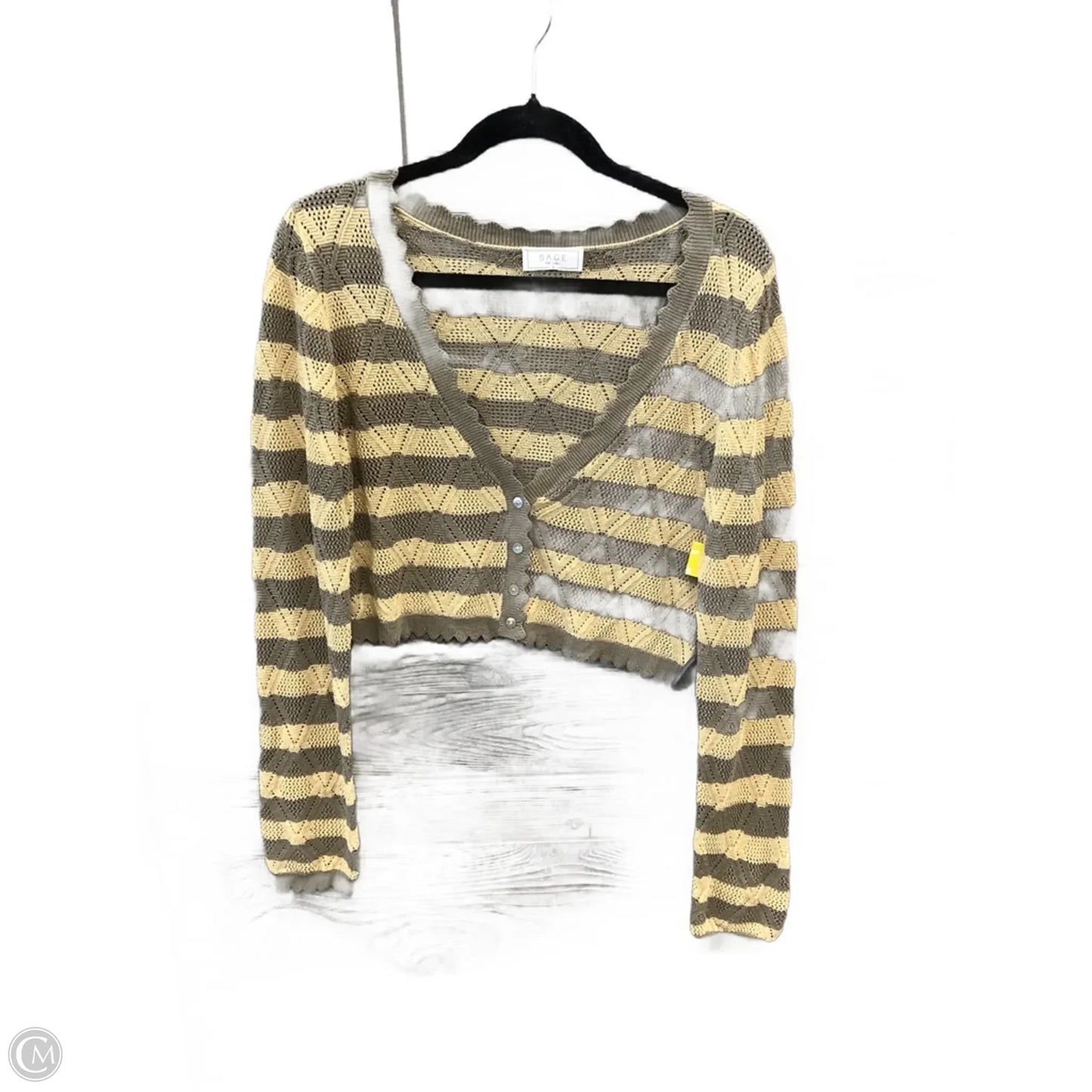 Top Long Sleeve By Sage In Striped Pattern, Size: S