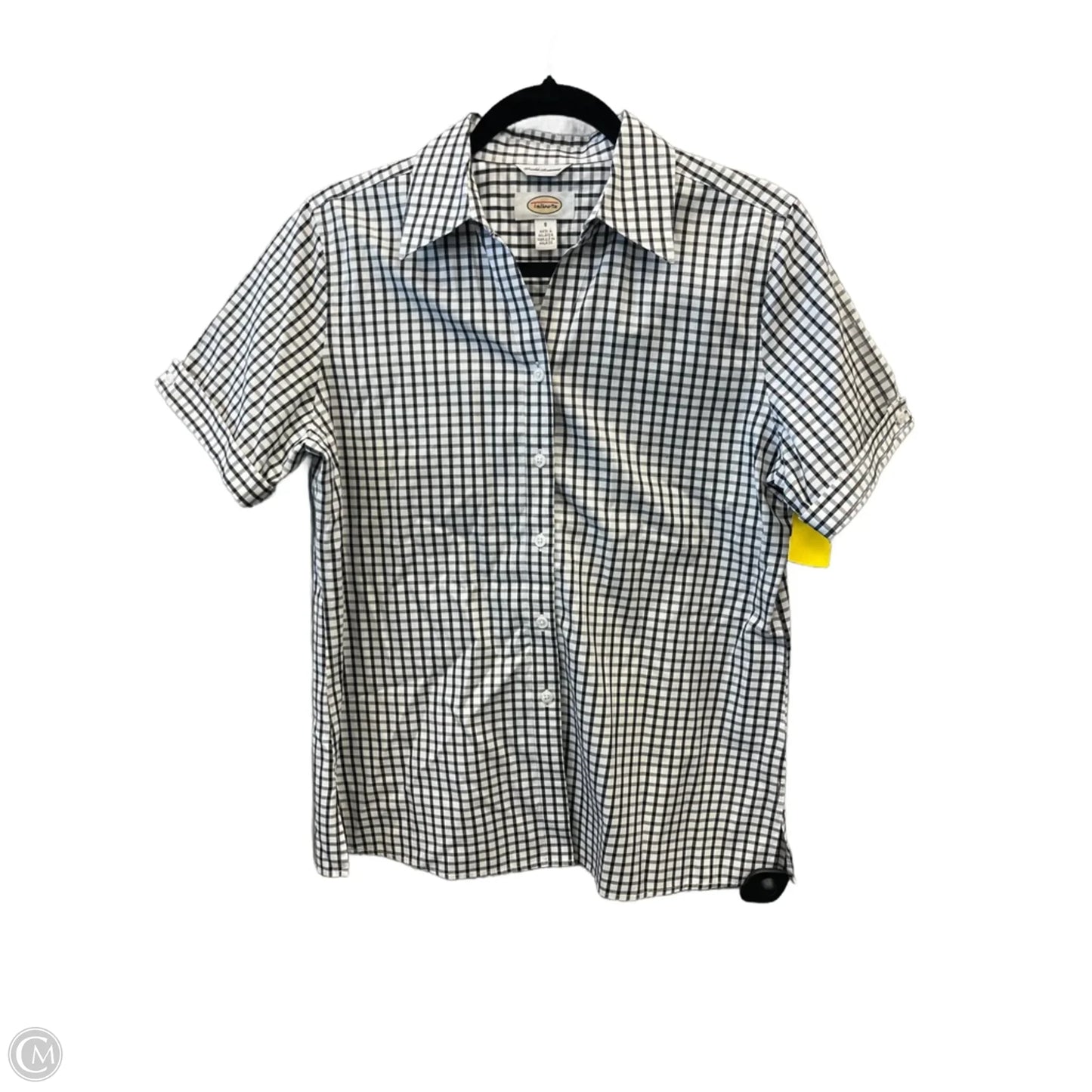 Top Short Sleeve By Talbots In Checkered Pattern, Size: M