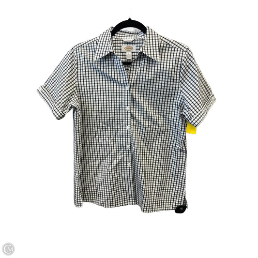 Top Short Sleeve By Talbots In Checkered Pattern, Size: M