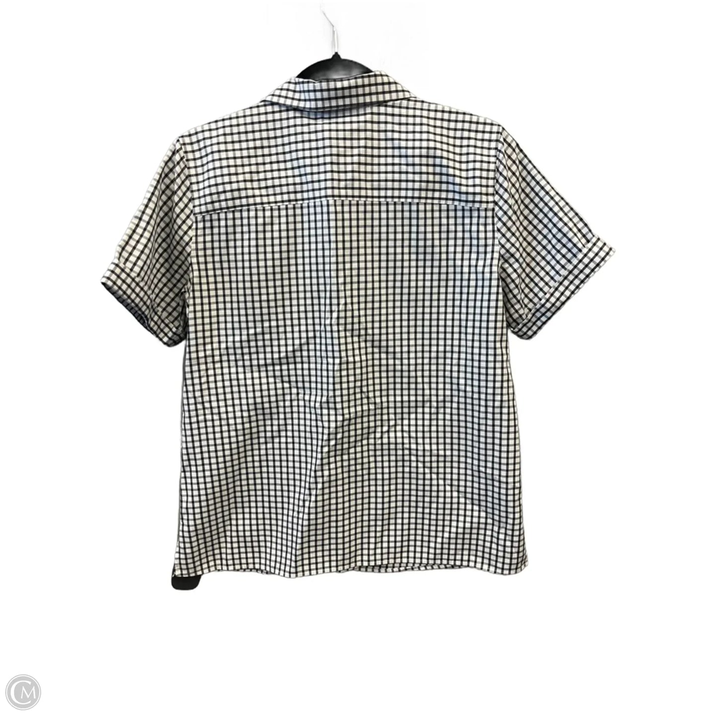 Top Short Sleeve By Talbots In Checkered Pattern, Size: M