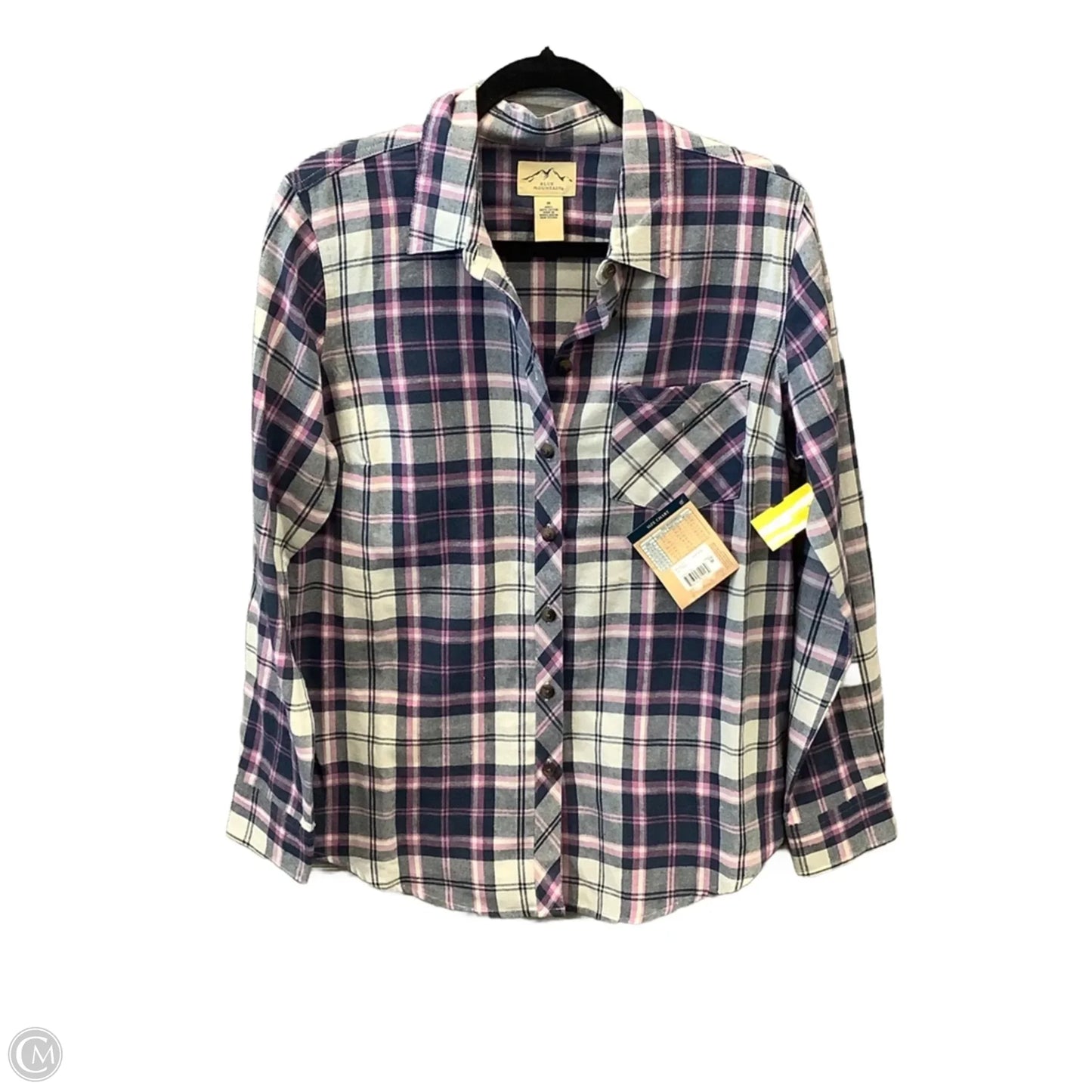 Top Long Sleeve By Clothes Mentor In Plaid Pattern, Size: M