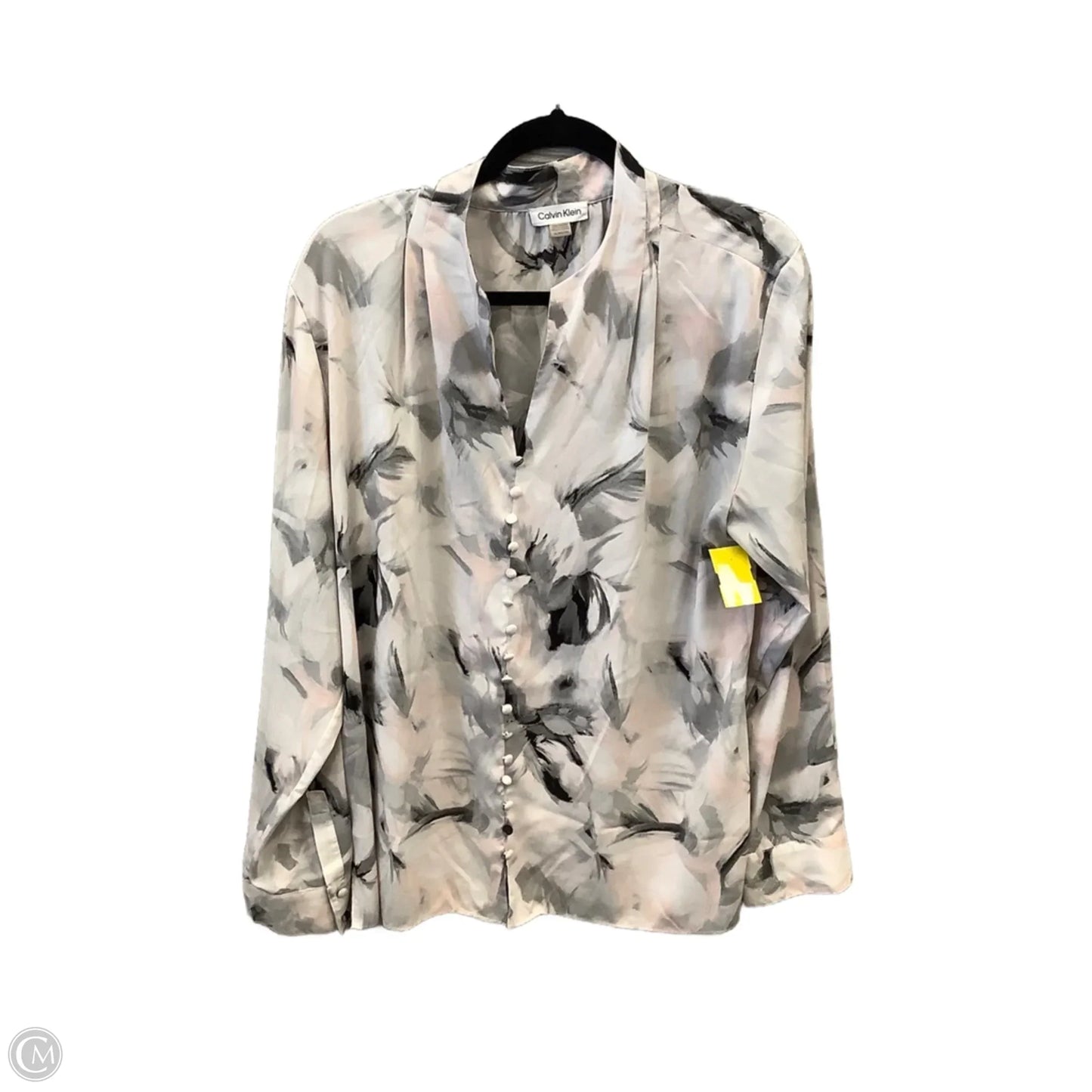 Top Long Sleeve By Calvin Klein In Multi-colored, Size: Xl