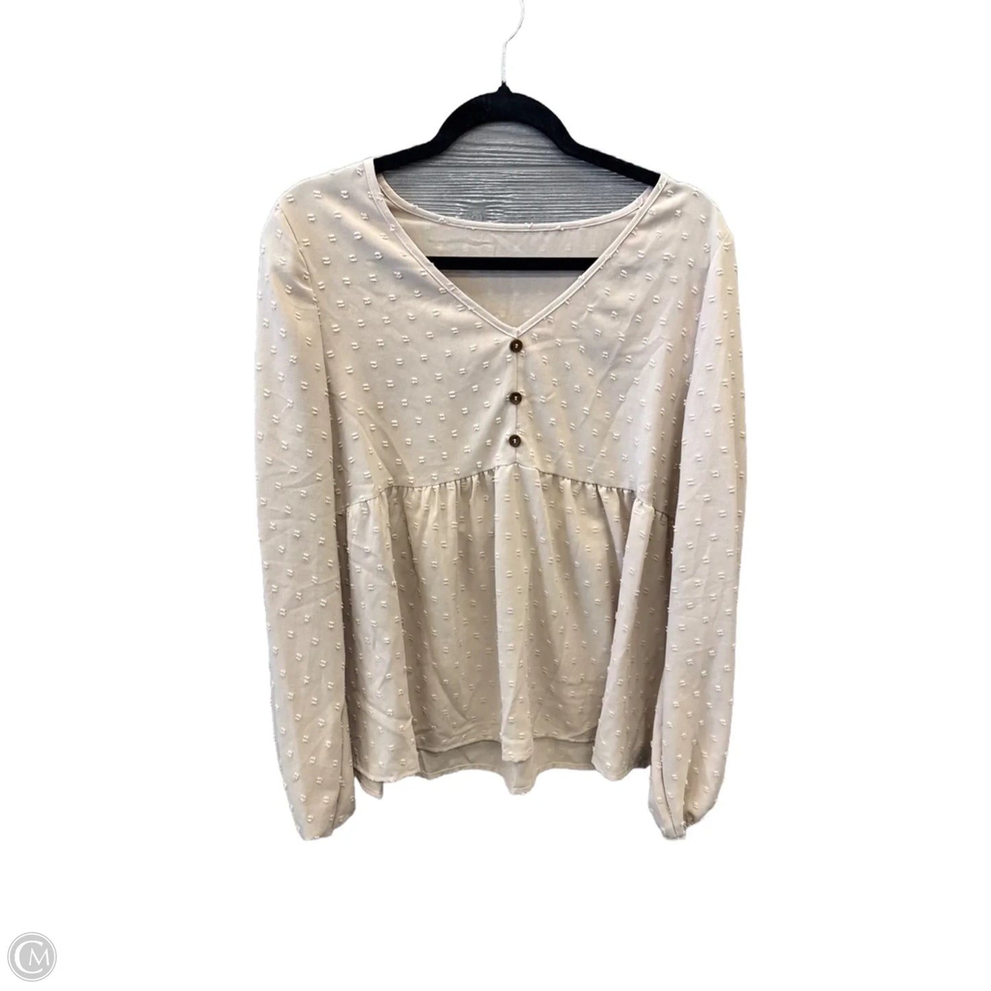 Top Long Sleeve By Shein In Tan, Size: Xl